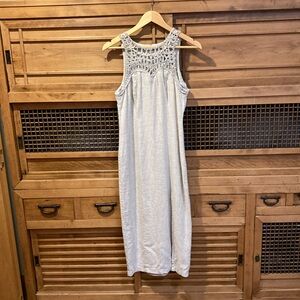 Linen and crochet Knapp vintage rayon linen dress